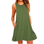 Robe T-Shirt trapèze décontractée pour femmes, Cover-Up de plage avec poches, grande taille, ample, été - AliExpress