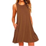 Robe T-Shirt trapèze décontractée pour femmes, Cover-Up de plage avec poches, grande taille, ample, été - AliExpress