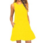 Robe T-Shirt trapèze décontractée pour femmes, Cover-Up de plage avec poches, grande taille, ample, été - AliExpress