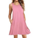 Robe T-Shirt trapèze décontractée pour femmes, Cover-Up de plage avec poches, grande taille, ample, été - AliExpress