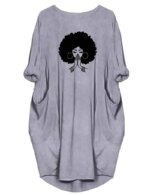 Robes décontractées amples à manches courtes et col rond pour femmes, grande taille