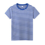 Summer new military shirt adult short-sleeved T-shirt striped sea soul shirt casual loose large size round neck blank wholesale