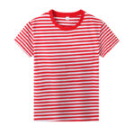 Summer new military shirt adult short-sleeved T-shirt striped sea soul shirt casual loose large size round neck blank wholesale