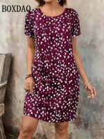 Summer Short Sleeve Loose A-Line Dresses Fashion Geometric Stripes 3D Print Dress Casual Loose Plus Size Mini Dress 9XL Clothing