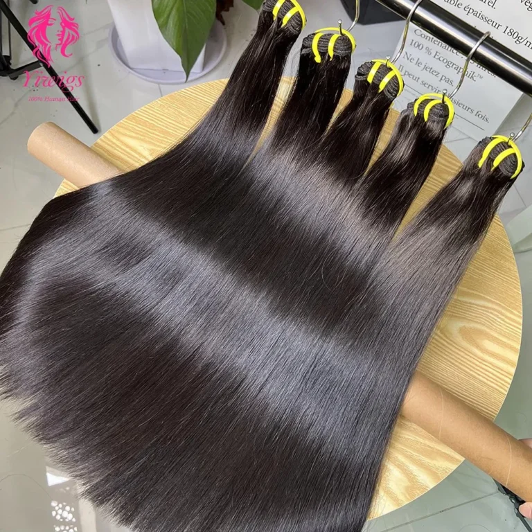 Super Double Drawn Virgin Bone Straight Bundles Human Hair Unprocessed Raw Virgin Vietnamese Hair Extensions