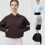 Tianchen Custom Plus Size Quick Drying Athletic Hoodie with Contrast Strips for Women, Oversized Sweatshirts Cropped Long Sleeve Sportswear Hoodies