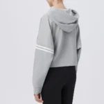 Tianchen Custom Plus Size Quick Drying Athletic Hoodie with Contrast Strips for Women, Oversized Sweatshirts Cropped Long Sleeve Sportswear Hoodies