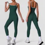 Tianchen Factory New Design Sleeveless Sexy Square Neck Workout Jumpsuits for Women, Cute Color-Blocked Yoga and Pilates Fitness Romper Dance Unitard