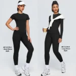 Top Selling 2 Piece Essential Summer Snug Fit Sportswear for Women, Short Sleeve Athletic T-Shirt with High Waist Leggings Set for Running & Tennis