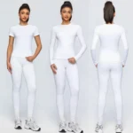 Top Selling 2 Piece Essential Summer Snug Fit Sportswear for Women, Short Sleeve Athletic T-Shirt with High Waist Leggings Set for Running & Tennis