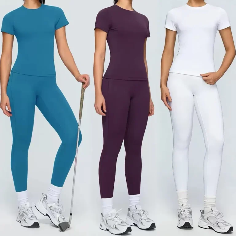 Top Selling 2 Piece Essential Summer Snug Fit Sportswear for Women, Short Sleeve Athletic T-Shirt with High Waist Leggings Set for Running & Tennis