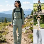 Top Selling Women's Lightweight Baggy Hiking Pants with Large Capacity Side Pockets, Custom Logo Quick Drying Cargo Parachute Pants with Adjustable Cuff