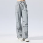 Top Selling Women's Lightweight Baggy Hiking Pants with Large Capacity Side Pockets, Custom Logo Quick Drying Cargo Parachute Pants with Adjustable Cuff