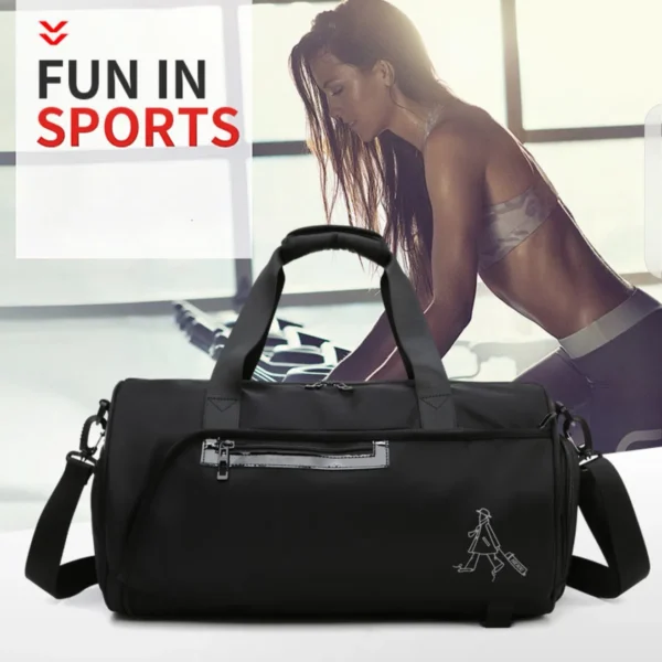 Unisex Rolling Travel Duffle Bag Water-Resistant Oxford Wet Dry Compartment Lockable Trolley Strap Versatile Carry-on