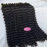 Unprocessed 12A Grade Remy Deep Curly Malaysian Virgin Human Hair Weave Double Drawn Human Hair Bundles