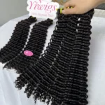 Unprocessed 12A Grade Remy Deep Curly Malaysian Virgin Human Hair Weave Double Drawn Human Hair Bundles