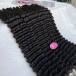 Unprocessed 12A Grade Remy Deep Curly Malaysian Virgin Human Hair Weave Double Drawn Human Hair Bundles