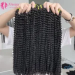Unprocessed Brazilian 12A Grade Double Drawn Virgin Human Hair Extension Kinky Curly Human Hair Bundles