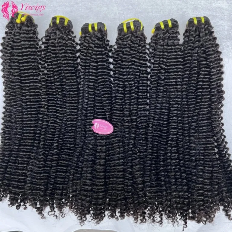 Unprocessed Brazilian 12A Grade Double Drawn Virgin Human Hair Extension Kinky Curly Human Hair Bundles
