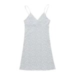 Vintage Floral Print Bodycon Mini Dress Summer Women V Neck Sleeveless Slip Mini Dresses CDPF-WYP-32