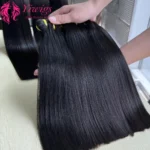 Wholesale 12 Inches Raw Vietnamese Virgin Dyeable Human Hair Double Drawn 15A Grade Straight Hair Bundles