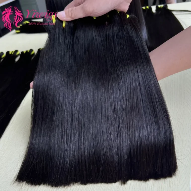 Wholesale 12 Inches Raw Vietnamese Virgin Dyeable Human Hair Double Drawn 15A Grade Straight Hair Bundles