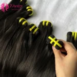 Wholesale 12A Grade 100 Raw Cuticle Aligned Brazilian Virgin Human Hair Double Drawn Straight Human Hair Bundles