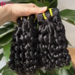 Wholesale 12A Grade12 Inches Brazilian Double Drawn Human Hair Bundles Virgin Short Pixie Curly Hair Extension