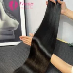 Wholesale 15A Double Drawn Indian Virgin Human Hair Cuticle Aligned Straight 100 Natural Human Hair Bundles