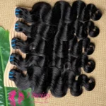 Wholesale 15A Grade Cuticle Aligned Machine Body Wave Human Hair Weft Extension 100% Natural Virgin Peruvian Hair Weft