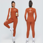Wholesale 2PCS Premium Athletic Sets Casual Sports Wear for Women, High Waisted Booty Leggings with Matching Long Sleeve Shirts Slim Fit Sweatsuits