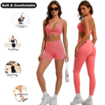 Wholesale 3 PCS Butt Lifting Workout Sets Trendy Gym Wear for Women, Halter Sports Bras + Gym Shorts + Exercise Leggings Yoga and Pilates Outfits