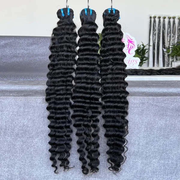 Wholesale High Quality 15A 100% Human Raw Remy Hair Extensions Deep Wave Double Weft Raw Vietnamese Hair Bundles