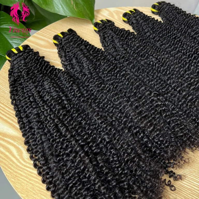 Wholesale Kinky Curly Raw Vietnamese Hair Vendor Bundles, 12A 100% Unprocessed Double Drawn Virgin Human Hair Bundles