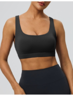 Wholesale Premium Soft High Support Wireless Sports Bra for Women, High Impact Sports Bralette Push up Racerback Workout Running Top with Adjustable Strap