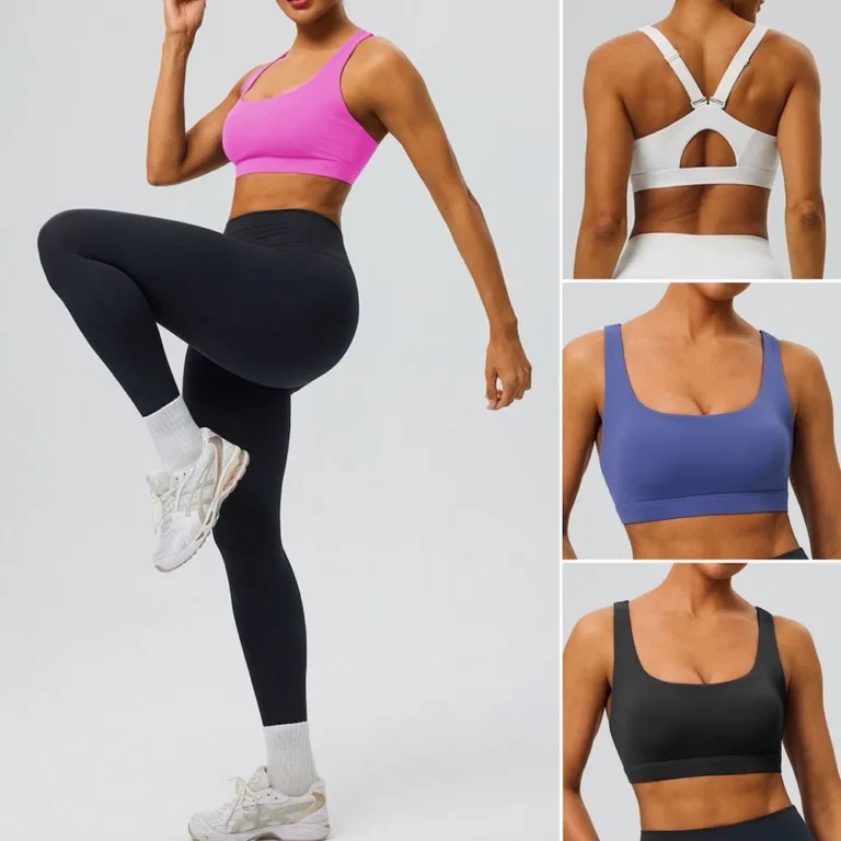 Wholesale Premium Soft High Support Wireless Sports Bra for Women, High Impact Sports Bralette Push up Racerback Workout Running Top with Adjustable Strap