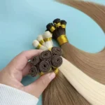 Wholesale Products Sale Best Remy Virgin Hair Hand Tied Genius Weft Extensions Blonde 100% Human Hair