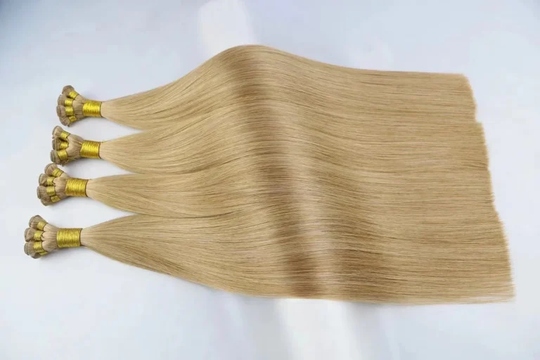 Wholesale Products Sale Best Remy Virgin Hair Hand Tied Genius Weft Extensions Blonde 100% Human Hair