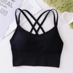 Women Tops Back Cross Strap Tank Sexy Top Push Up Running Sports Bra Breathable Soft Fitness Beauty Solid Color Yoga Bra