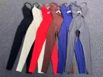 Women's Peach Shaped Butt Lifting Yoga Jumpsuit Fitness Sport Wear Suit One Piece Workout Bodysuit Activewear Clothes