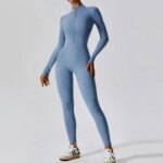 Yoga Boilersuit Long Sleeved Women's Sportswear Gym Zipper Jumpsuits Workout High-intensity Fitness One-piece Skin-tight Garment - AliExpress