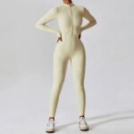 Yoga Boilersuit Long Sleeved Women's Sportswear Gym Zipper Jumpsuits Workout High-intensity Fitness One-piece Skin-tight Garment - AliExpress