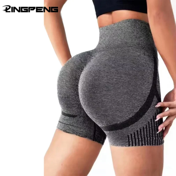 Yoga Shorts Cross-border Honey Buttocks Buttocks Sports High Waist Abdomen Stretch Tight-fitting Anti-glare Quick-drying Fitness