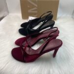 ZA's 2025 new women's shoes, low-heeled, elegant, celebrity high-heeled shoes, toe-toe shallow mouth, back-strap single shoes