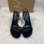 ZA's 2025 new women's shoes, low-heeled, elegant, celebrity high-heeled shoes, toe-toe shallow mouth, back-strap single shoes