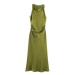 ZR foreign trade wholesale European and American style women's clothing new fashion slim silk satin texture midi dress 8372090