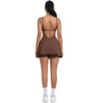Anti-exposure bottoming sports dress with breast pads, breathable outdoor golf beauty back strap yoga tennis skirt for women