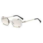 Big brand M Miujia's new polygonal metal sunglasses technology-sense hollow frame ins style sunglasses rivet lenses