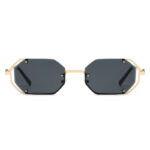 Big brand M Miujia's new polygonal metal sunglasses technology-sense hollow frame ins style sunglasses rivet lenses