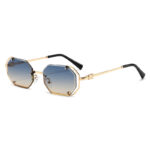 Big brand M Miujia's new polygonal metal sunglasses technology-sense hollow frame ins style sunglasses rivet lenses